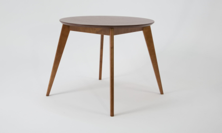 Стол Сканди К 90 орех со стульями Франк орех велюр бежевый