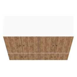 Мебельная стенка из четырёх узких шкафов с вешалкой для одежды и полкой Лидер-8