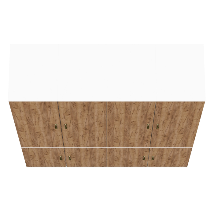 Шкафы распашные, Мебельная стенка из четырёх узких шкафов с вешалкой для одежды и полкой Лидер-8