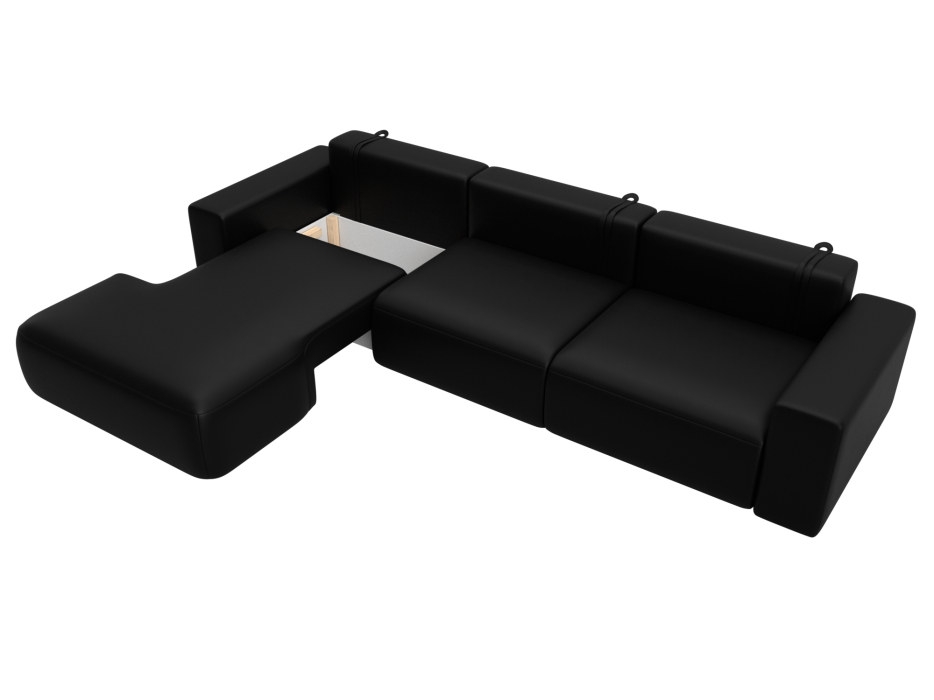 Диваны еврокнижки, Диван угловой Лига-036 НПБ Классик Лонг левый угол, экокожа GRIFON