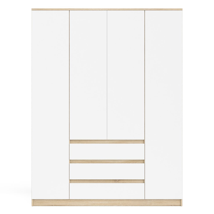 Шкафы распашные, Шкаф-комод с тремя ящиками и четырьмя дверками Мори МШ1600.1