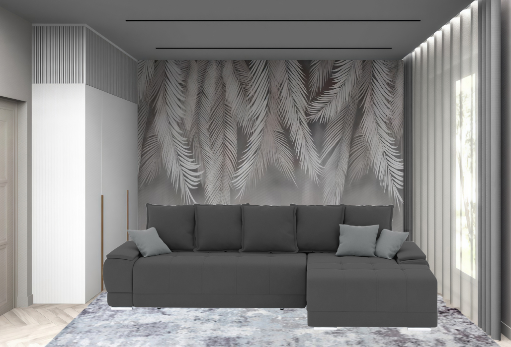 Диваны угловые в гостиную, Диван-кровать угловой Нордвикс ПБ, велюр