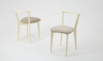 Стол Сканди К 100 слоновая кость/натур со стульями Франк слоновая кость велюр бежевый