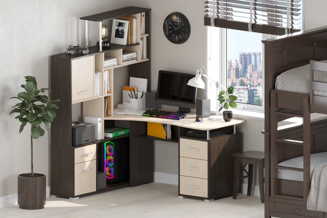 Угловые компьютерные столы, Компьютерный стол Джаз-15 левый