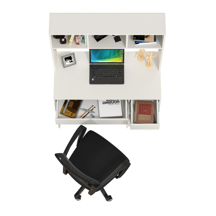 Прямые компьютерные столы, Компьютерный стол Моби Комфорт 12.77F с компьютерным креслом 103 чёрного цвета