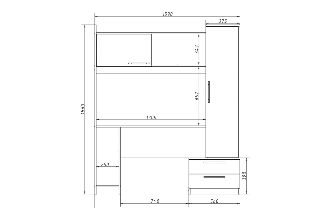 Прямые компьютерные столы, Стол компьютерный Джон