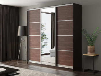 Шкаф-купе Айсберг 230 ВЕНГЕ (шамони темный/зеркало)