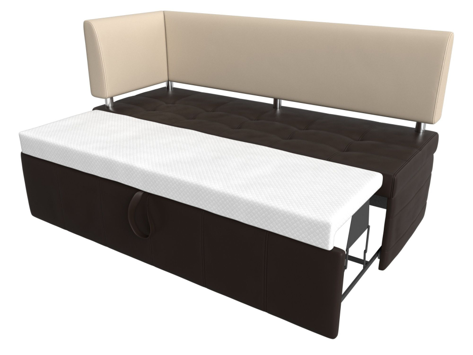 Диваны угловые кухонные, Кухонный прямой диван Стоун с углом левый, экокожа