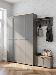 Два шкафа в прихожую и тумба с настенной вешалкой для одежды Остин