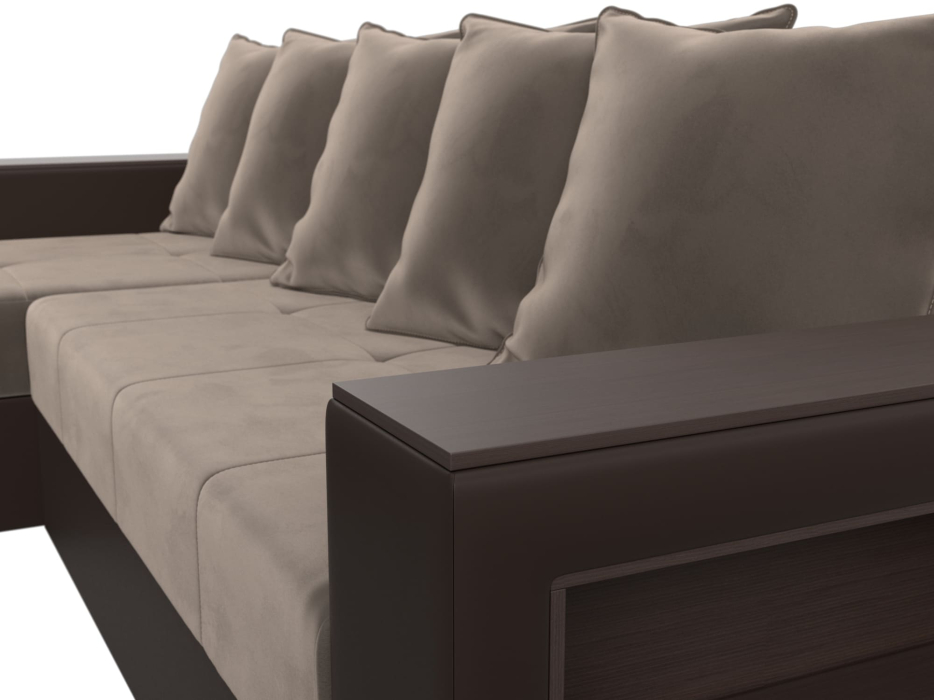 Диваны угловые в гостиную, Диван угловой Дубай Лайт, велюр/экокожа, левый угол