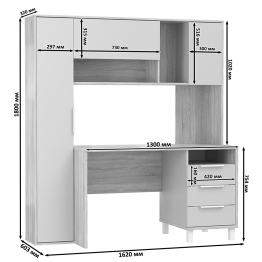 Компьютерные столы для домашнего офиса с тумбочками Комфорт 12.95N
