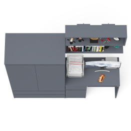 Компьютерный стол Мори МС-1 левый с полкой и шкаф-комодом