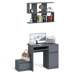 Стол компьютерный МС-1 правый с тумбой 400 и полкой Мори