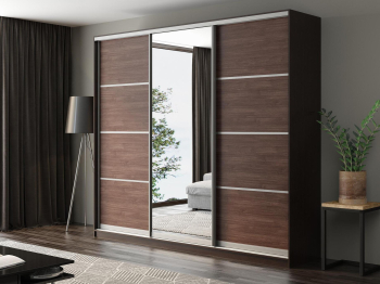 Шкаф-купе Айсберг 260 ВЕНГЕ (шамони темный/зеркало)