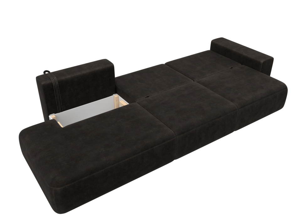 Диваны еврокнижки, Диван прямой Лига-036 НПБ Модерн Лонг подлокотник справа, велюр BRUT