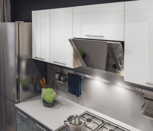 Кухонный гарнитур Регина Песочный / Белый глянец, Бетон серый 2 м