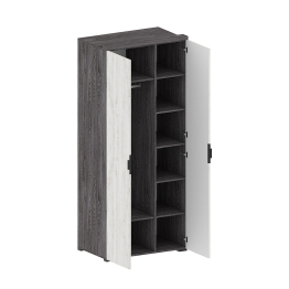 Шкаф Шаде ШК-2908, черный ясень, санторини белый