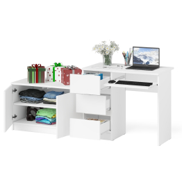 Компьютерный стол три ящика слева с тумбой 900 Мори