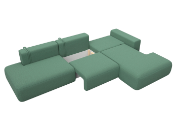 Диван угловой Лига-036 НПБ Модерн Лонг правый угол, рогожка Амур