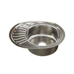 Мойка овал 45х57 (0,8) прав, с сифоном