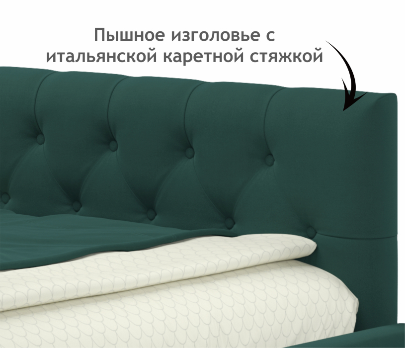 Мягкая кровать, Односпальная кровать-тахта Afelia с ящиками и бортиком