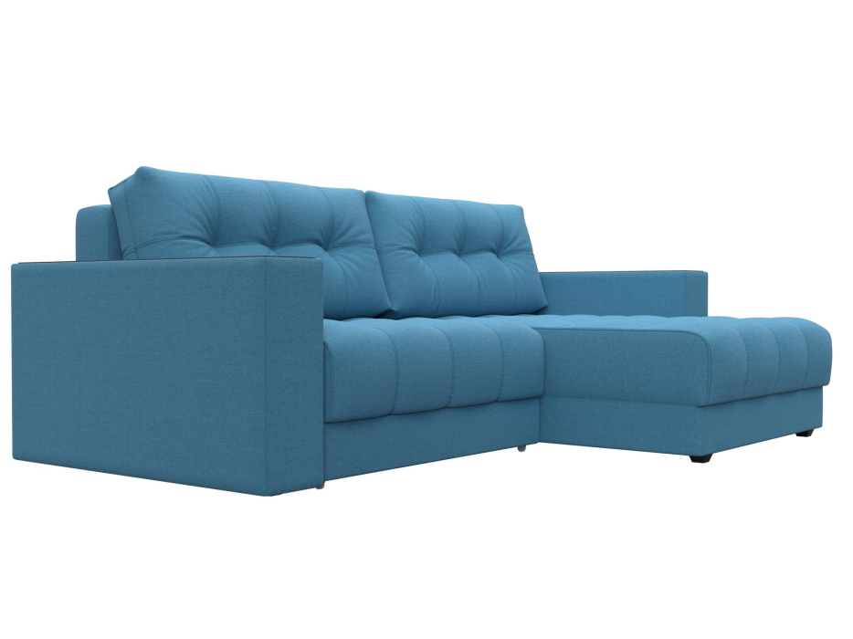 Дизайнерские диваны для гостиной, Диван угловой с декором Лига-049 НПБ, рогожка Амур