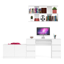 Стол компьютерный Мори МС-2 с верхней полкой и тумбой МА900.1