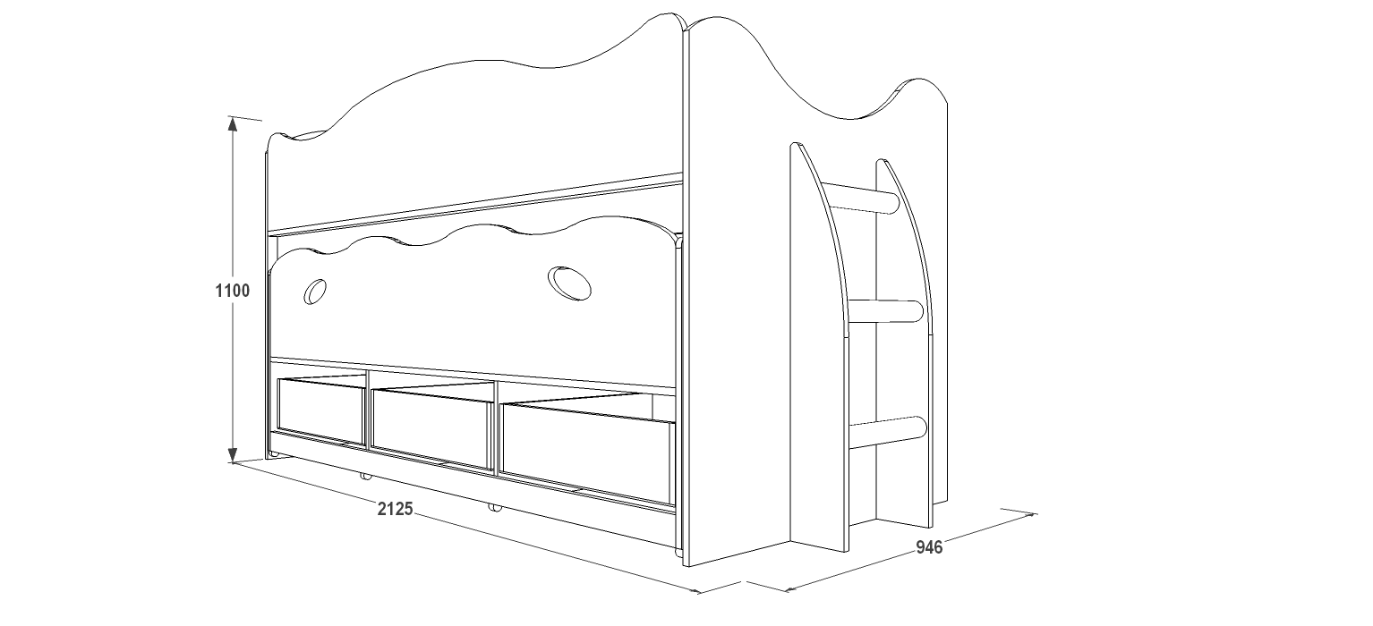 Для подростков, Детская кровать Омега 10