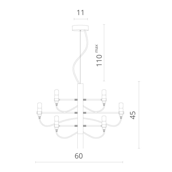 Люстра подвесная, Люстра подвесная MOLTO 60см