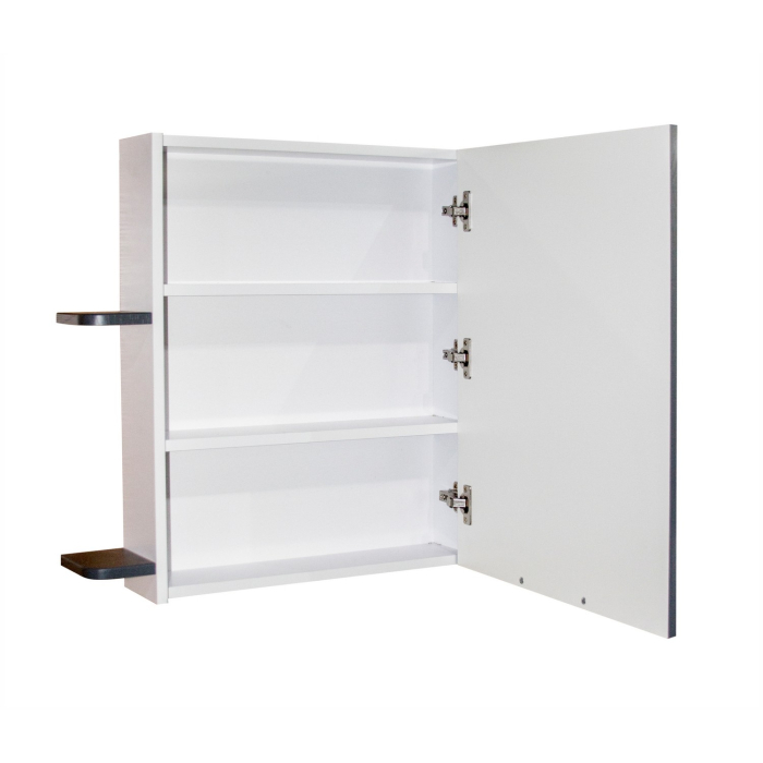 Шкафы с зеркалом, Шкаф навесной Байкал-70  без подсветки, с полками  (ПВХ)