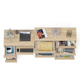 Комод Мори 1200-8 и стол компьютерный МС-6 3 ящика слева