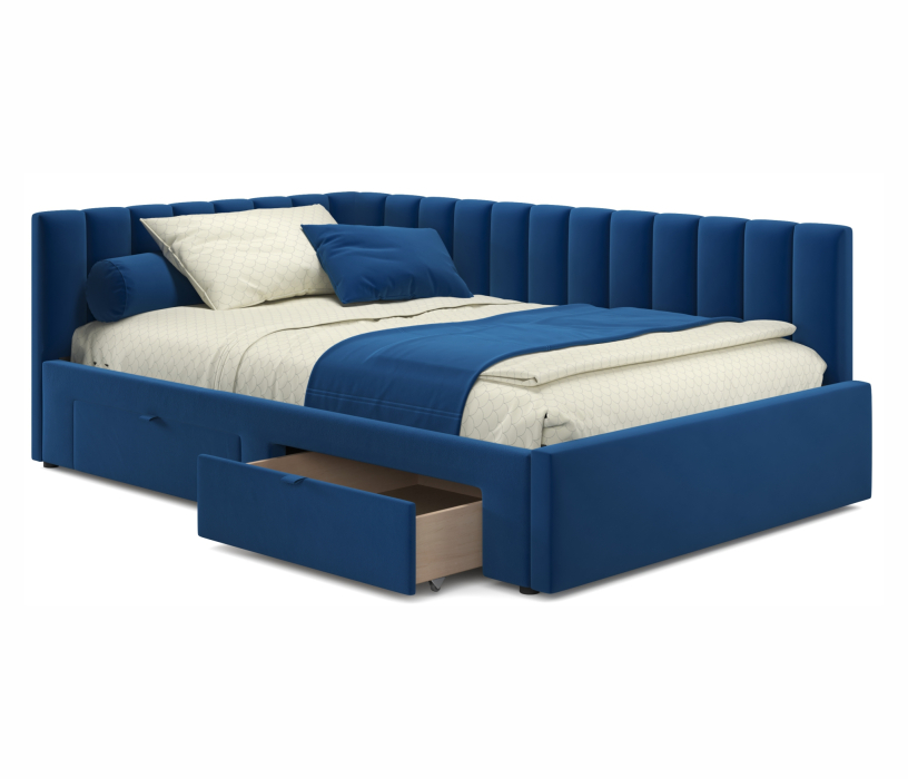 Мягкая кровать, Мягкая кровать-тахта Milena 1200 c ящиками