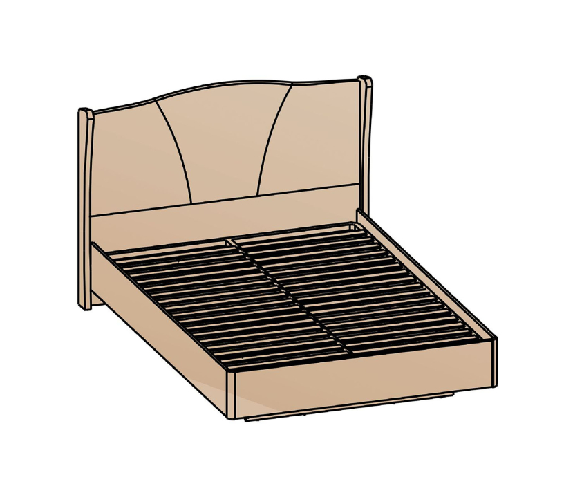 Мягкая кровать, Кровать Шер КР-23-М-16, дуб серый/alpina 14