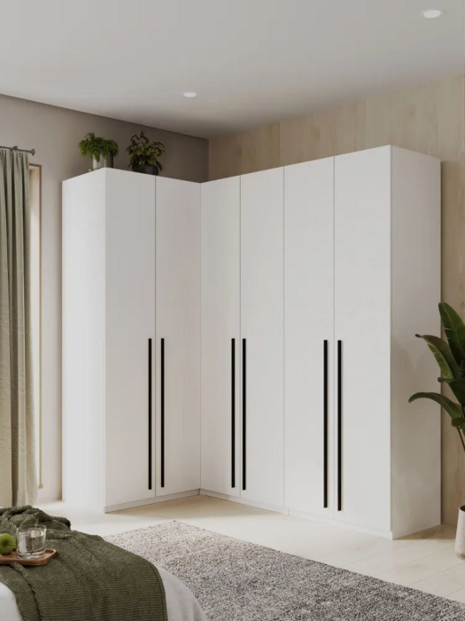 Угловые шкафы, Угловой шкаф для одежды распашной с ящиками София 2200х2100х1300 мм