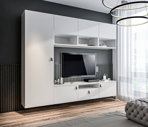 Гостиная (стенка) Тренд Белый / ЛДСП Белла Белый Альпийский