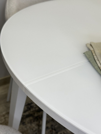 Стол Kenner 1000 M раздвижной, стекло белое сатин