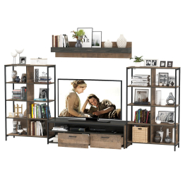 Трувор гостиная со стеллажами и полкой № 127