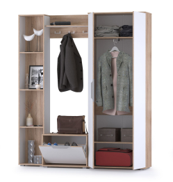 Прихожая со стеллажом и шкафом Куба НМ № 22