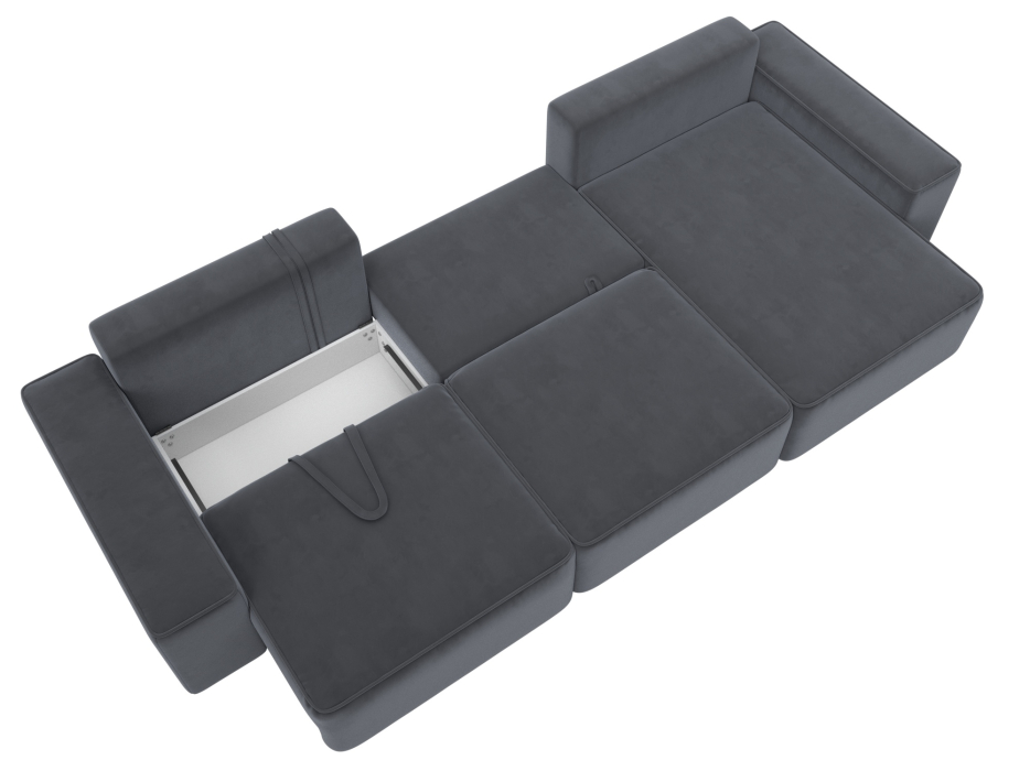 Диваны угловые в гостиную, Диван угловой Лига-074 угол универсальный, велюр SEVEN