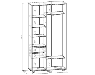 Шкаф-купе PRIME, 120х45 с зеркалом
