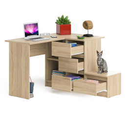 Угловой компьютерный стол Мори МС-16 правый с тумбой ТМП400