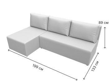 Угловой диван Поло левый угол, экокожа