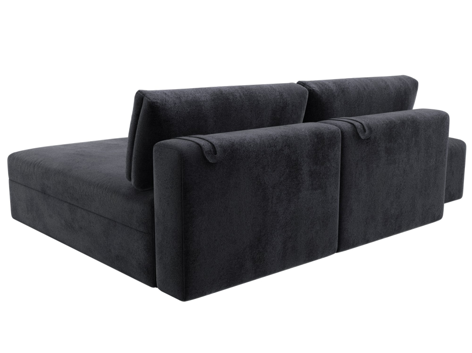 Диваны угловые в гостиную, Диван угловой модульный с пуфом Лига-060 НПБ угол универсальный, велюр TOWER