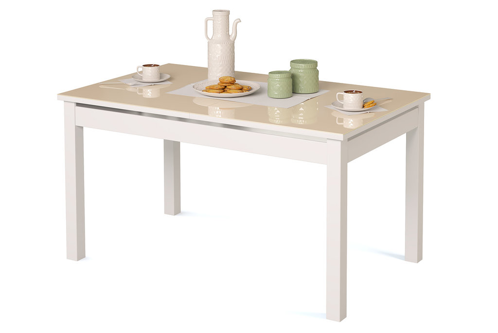 Обеденные столы, Стол Альба белый, стекло