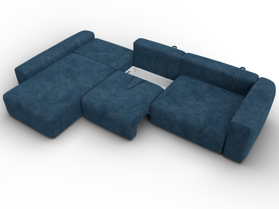 Диваны угловые в гостиную, Диван угловой Лига-066 НПБ Лонг угол левый, велюр BRUT