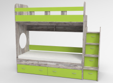 Для подростка, Трехъярусная кровать Юниор,  Бетон
