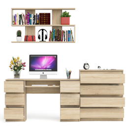 Стол письменный Мори МС-2 с комодом МК800 4 ящика и полкой 1200