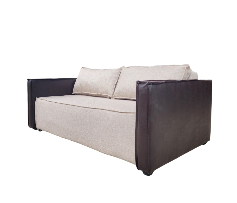 Диваны с ящиком для белья, Диван-кровать аккордеон Барон 120, велюр/экокожа