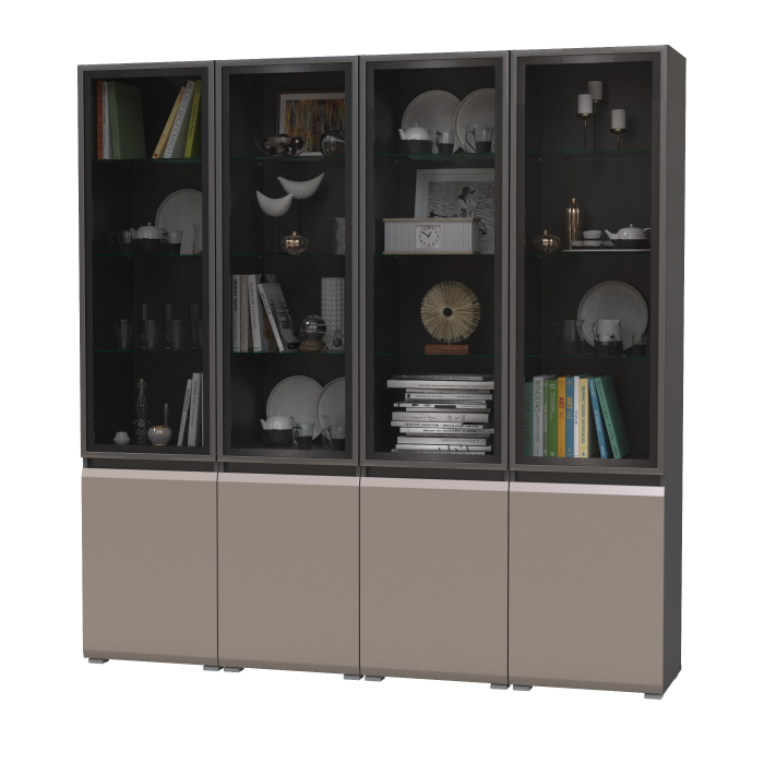 Витрины, Набор шкафов со стеклом Сидней № 18