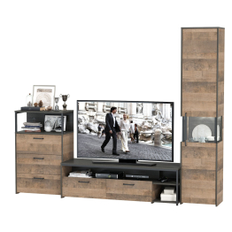 Стенка для гостиной с подсветкой Трувор № 24